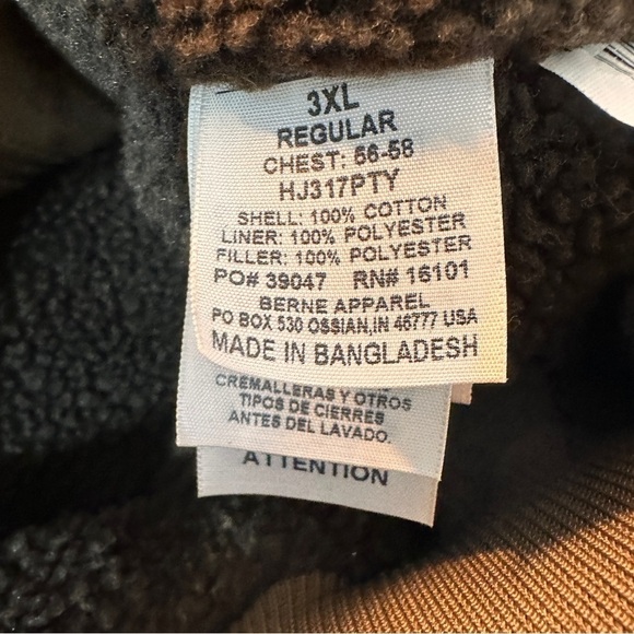 Berne outdoor chore Jacket coat Mens size 3XL Workwear Hooded Regular Fit Beige - Picture 10 of 12